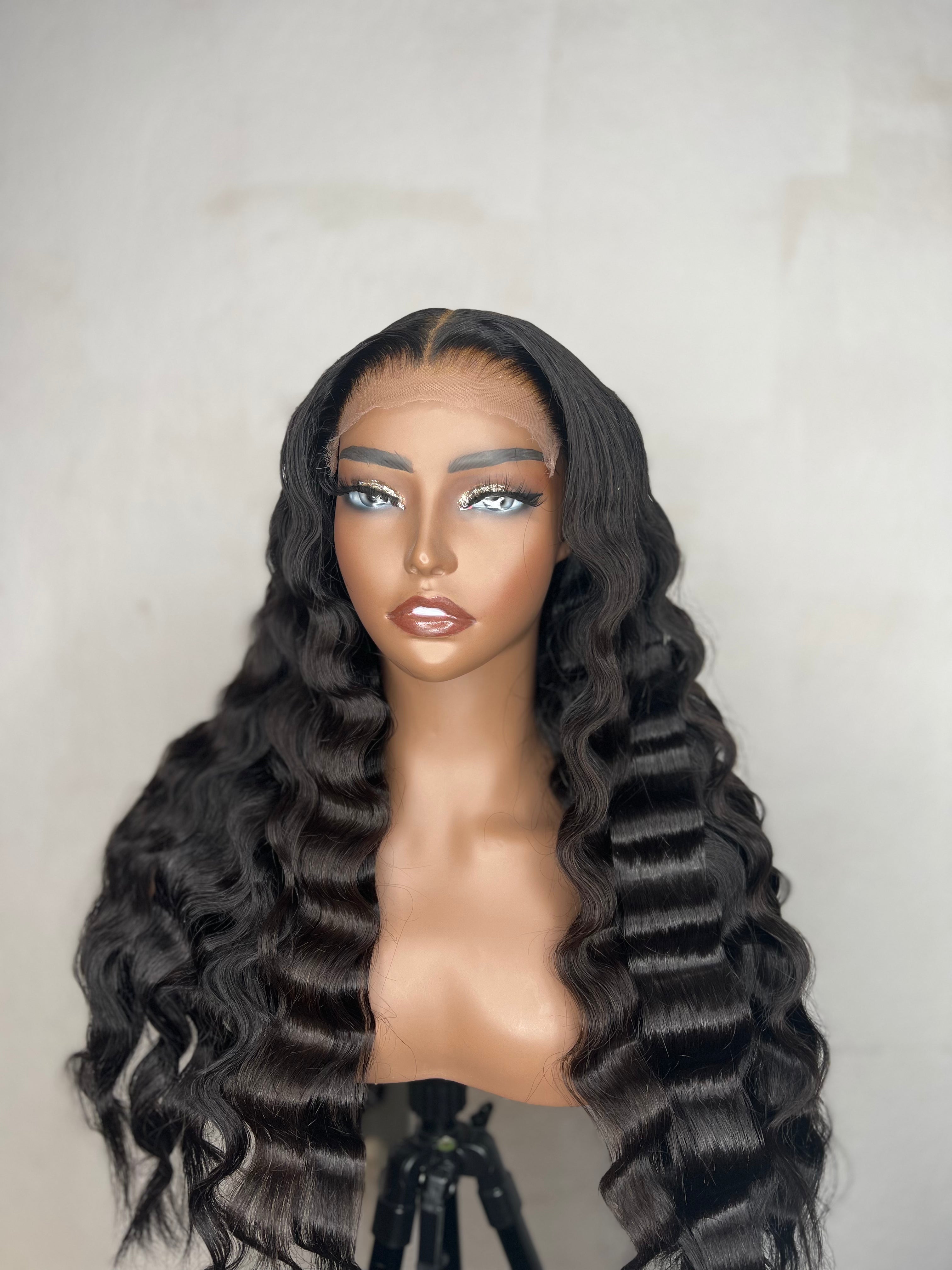 6x6 Crimped Raw Hair Wig 22“